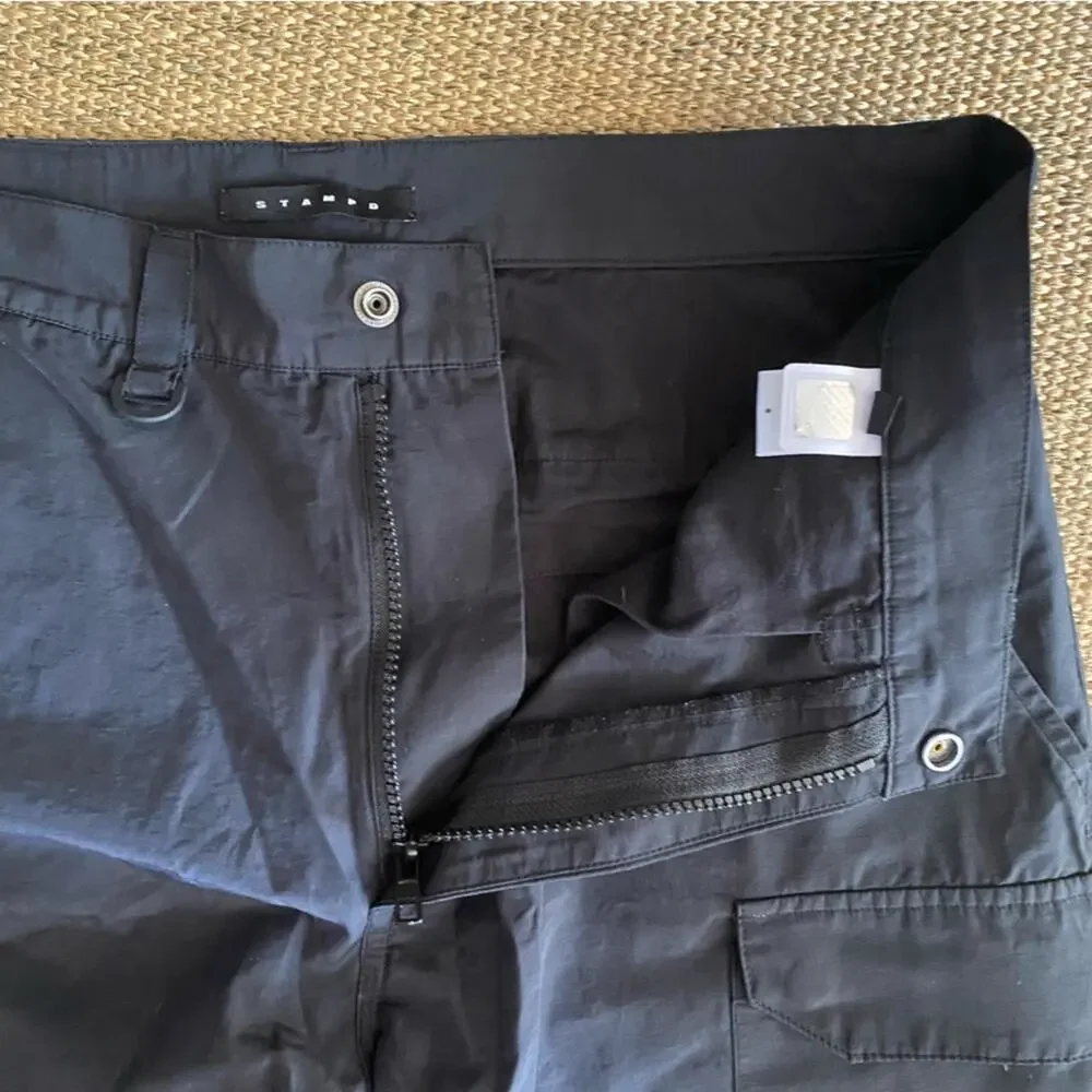 Stampd $286 Black Cotton / Nylon Cargo Pant Mens sz 34 EUC